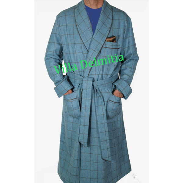 VESTAGLIA CLASSICA DA UOMO 5% CASHMERE - 95% LANA CON PROFILO E FODERA BEMBERG ALLE SPALLE