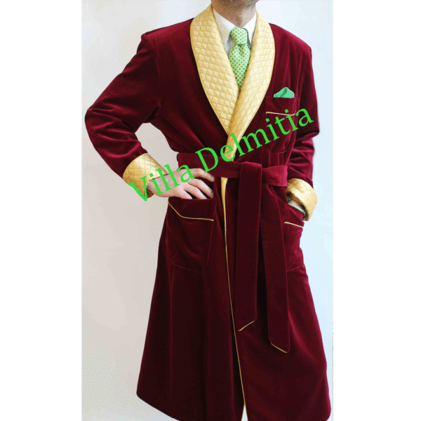 classic dressing gown for man in velvet - shopping online pigiamiditalia.com