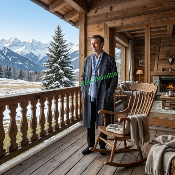 CLASSIC DRESSING GOWN FOR MAN IN 95% WOOL-5% CASHMERE AND PIPING