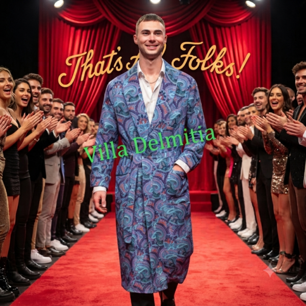 CLASSIC DRESSING GOWN FOR MAN IN PRINTED 70% WOOL - 30% SILK BLEND