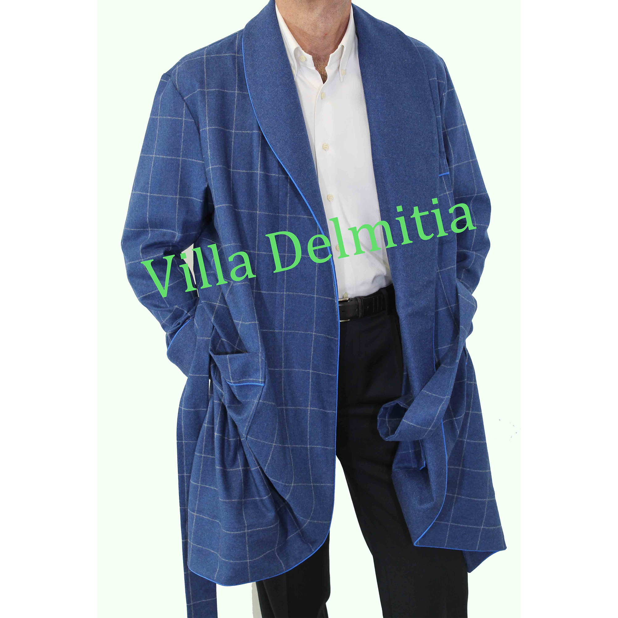 MEN'S ROBE 100% ITALIAN WOOL CASHMERE-WOOL SOLID