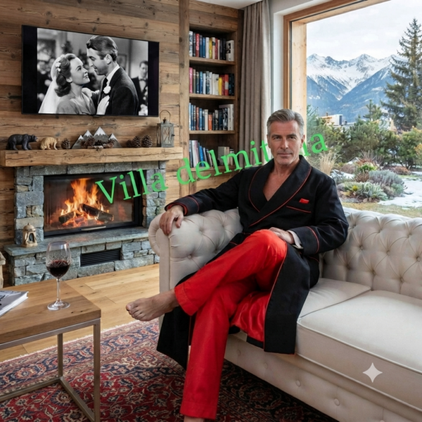CLASSIC DRESSING GOWN FOR MAN IN CASHMERE -WOOL,FULL BEMBERG LINING