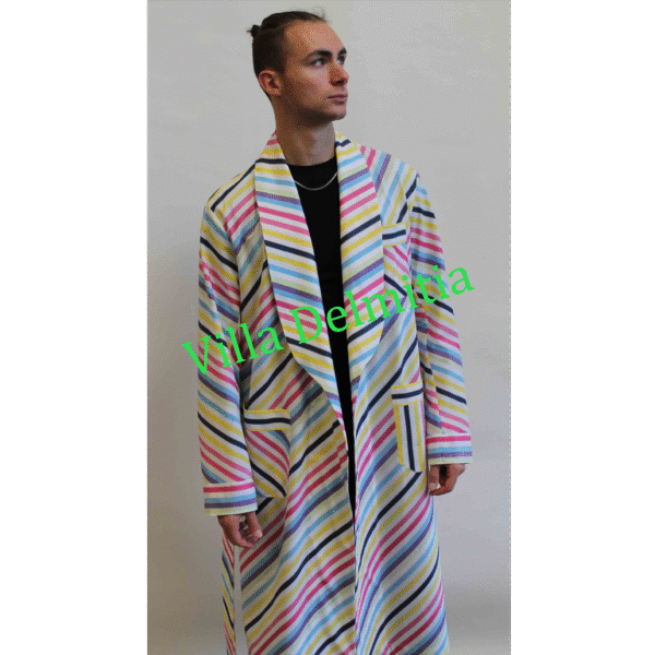 VESTAGLIA CLASSICA DA UOMO IN 100% COTONE POPELINE TINTO IN FILO