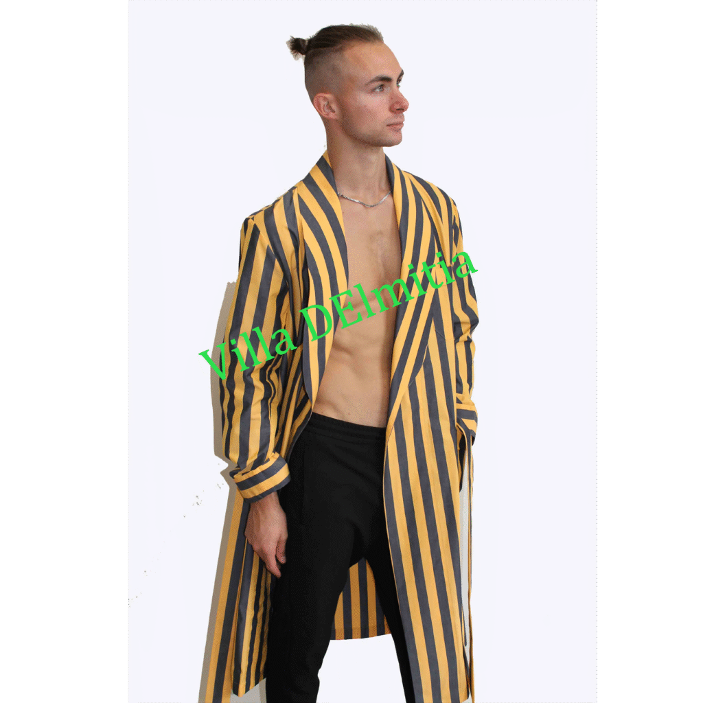 ROBE DE CHAMBRE CLASSIQUE POUR HOMME EN 100% COTON POPELINE