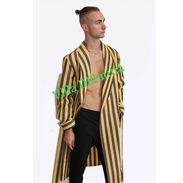 VESTAGLIA CLASSICA DA UOMO IN 100% COTONE POPELINE TINTO IN FILO