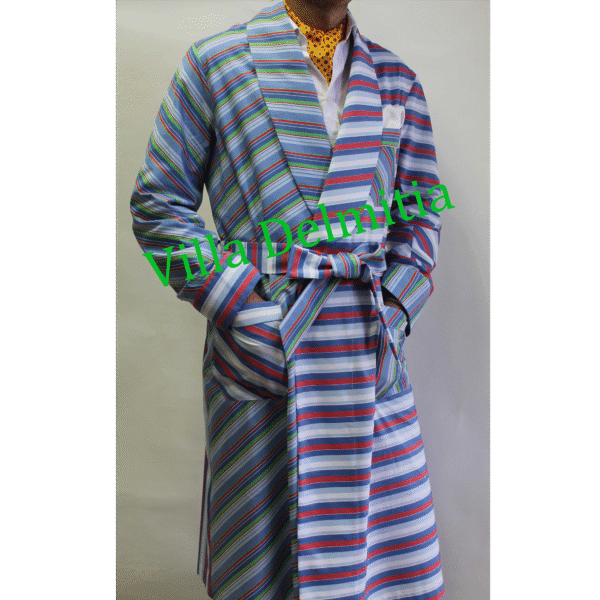 VESTAGLIA CLASSICA DA UOMO IN 100% COTONE FANTASIA TINTO IN FILO