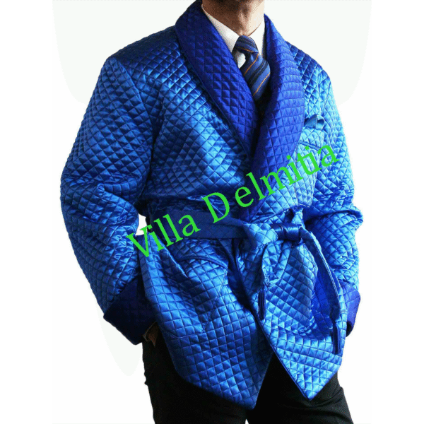 GIACCA DA CAMERA IN RASO DI SETA TRAPUNTATA CON CONTRASTO SETA RASO TRAPUNTATA