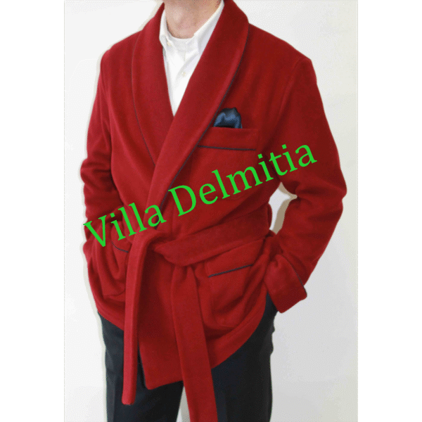VESTE D'INTERIEUR CLASSIQUE POUR HOMME EN 5% CASHMERE - 95% LAINE ITALIENNE AVEC PASSEPOIL TORSADE ET DOUBLURE SUR LES EPAULES EN BEMBERG