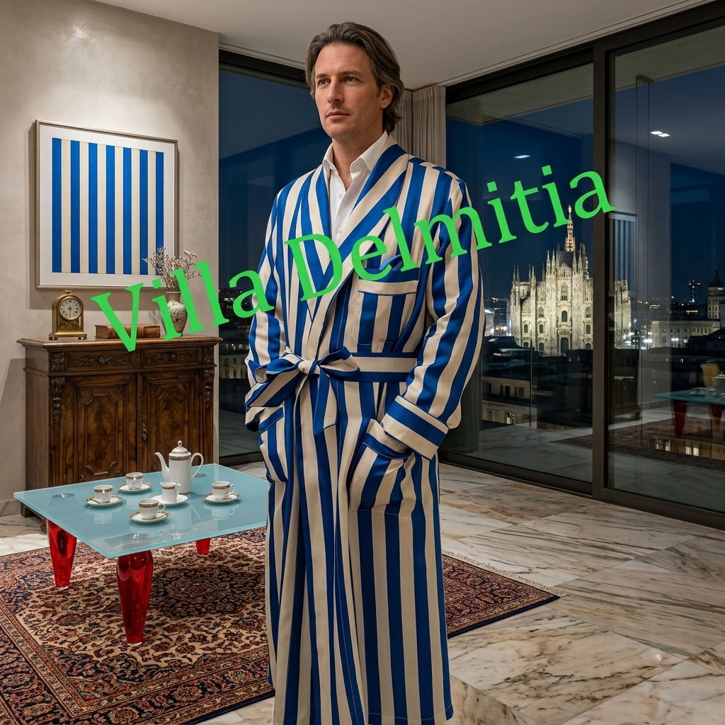 VESTAGLIA CLASSICA UOMO 100% SETA TWILL STAMPATA CON PROFILO