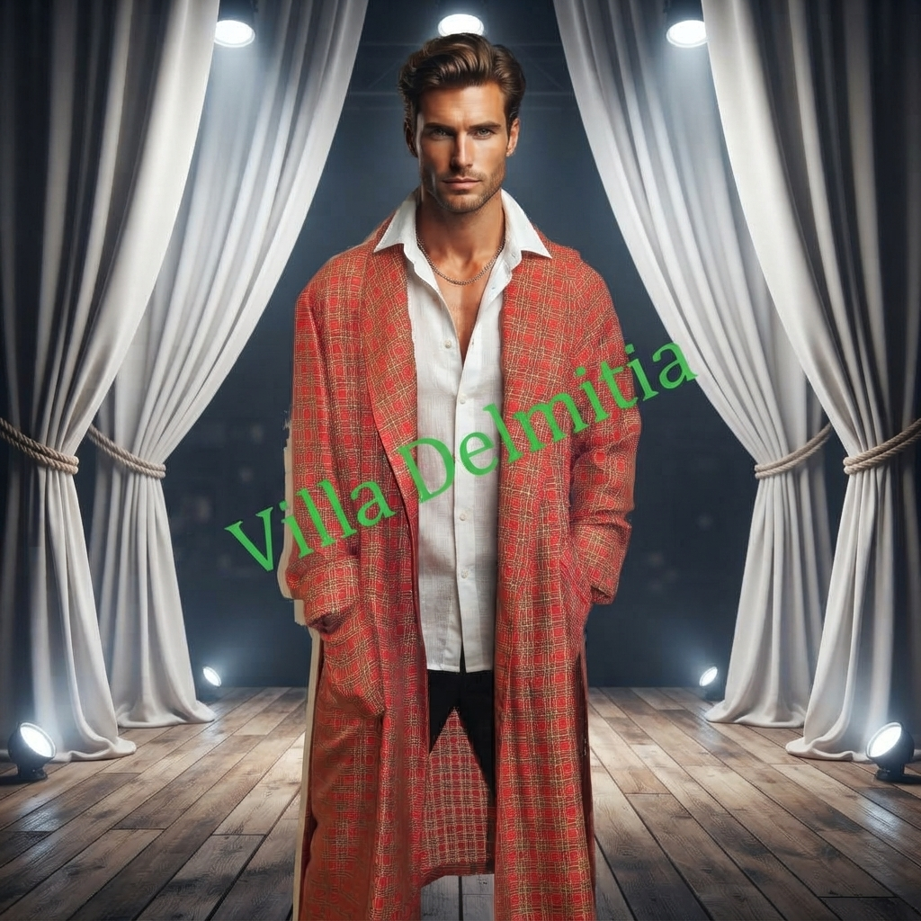 VESTAGLIA CLASSICA DA UOMO 100% SETA TWILL STAMPATA CON PROFILO