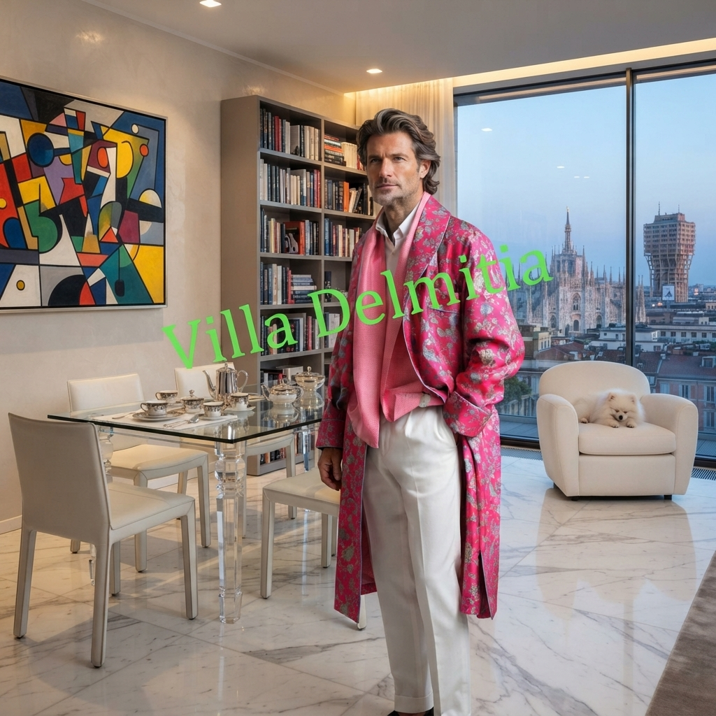 VESTAGLIA CLASSICA UOMO 100% SETA TWILL STAMPATA CON PROFILO IN RASO