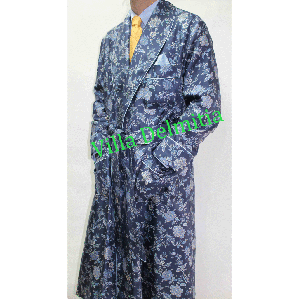 VESTAGLIA CLASSICA UOMO 100% SETA TWILL STAMPATA CON PROFILO