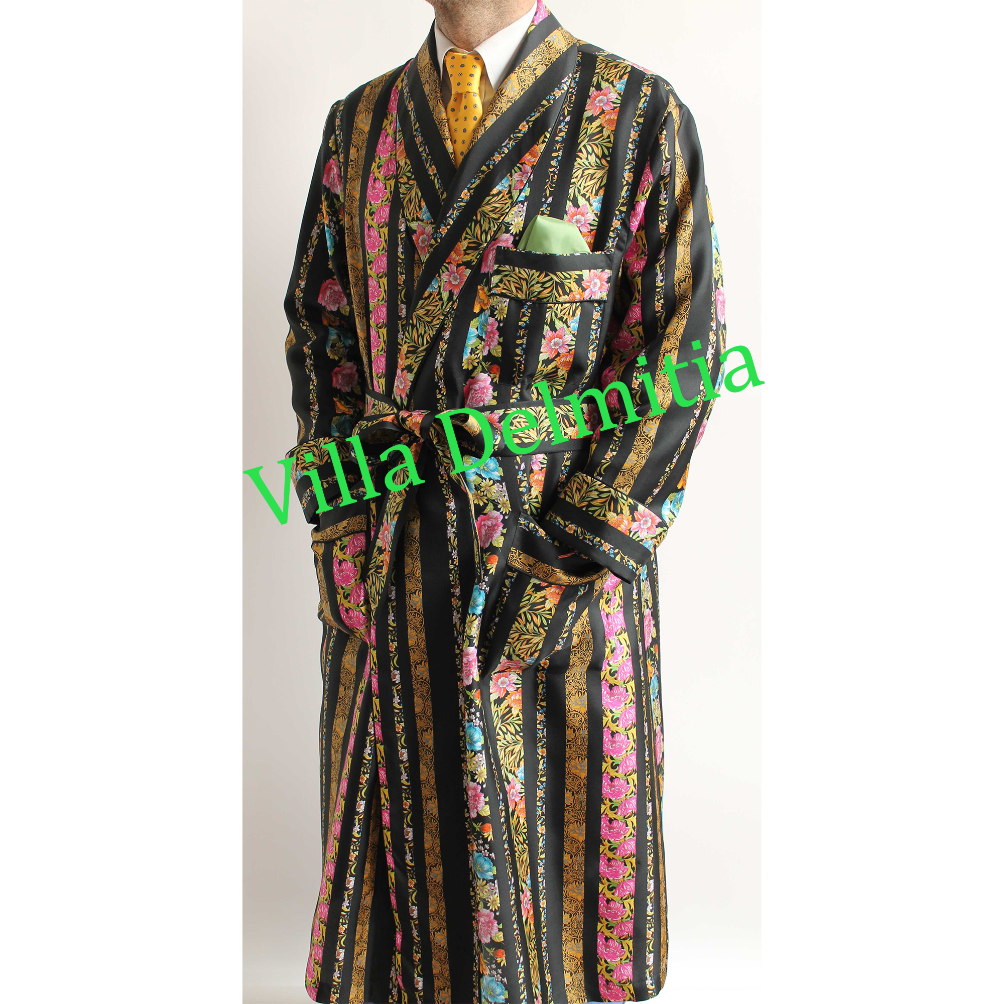 VESTAGLIA CLASSICA UOMO 100% SETA TWILL STAMPATA CON PROFILO