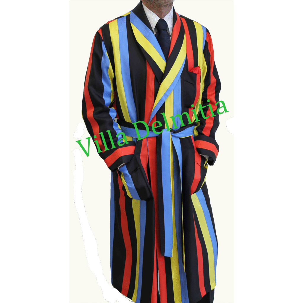 ROBE DE CHAMBRE CLASSIQUE POUR HOMME 100% SOIE TWILL IMPRIMÉE