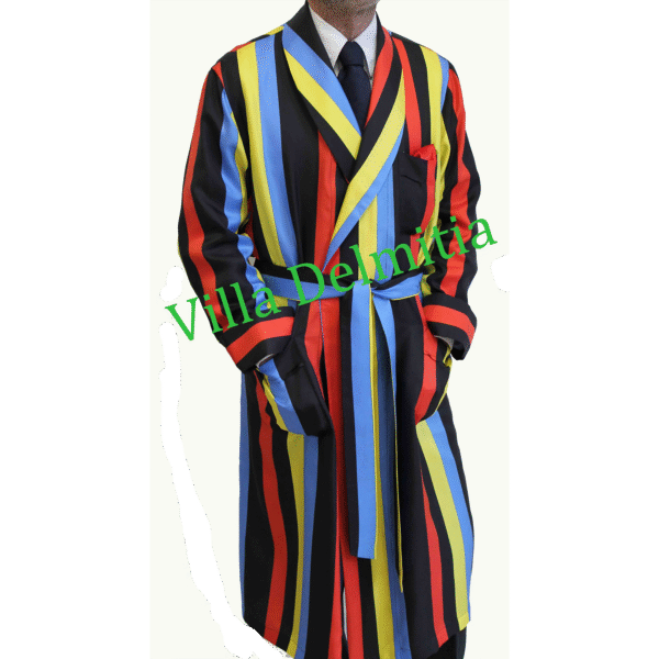 ROBE DE CHAMBRE CLASSIQUE POUR HOMME 100% SOIE TWILL IMPRIMÉE
