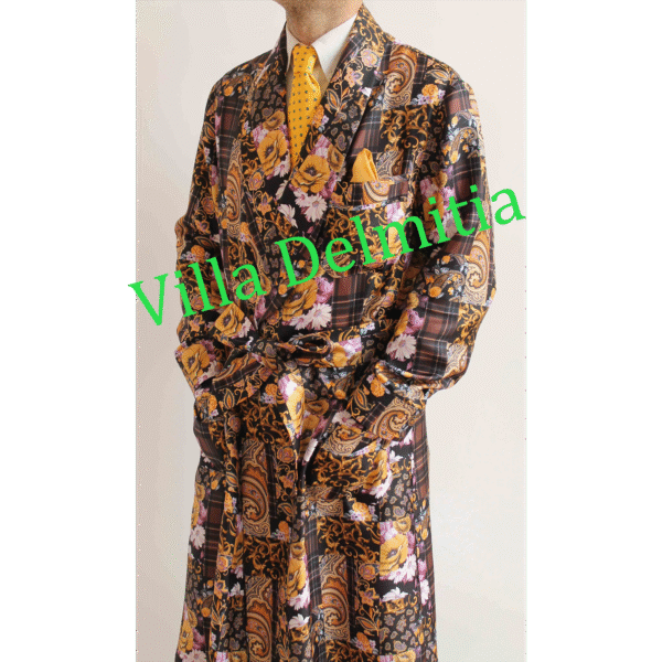 VESTAGLIA CLASSICA UOMO 100% SETA TWILL STAMPATA