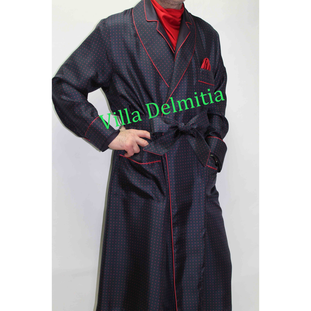 VESTAGLIA CLASSICA UOMO 100% SETA TWILL STAMPATA CON PROFILO